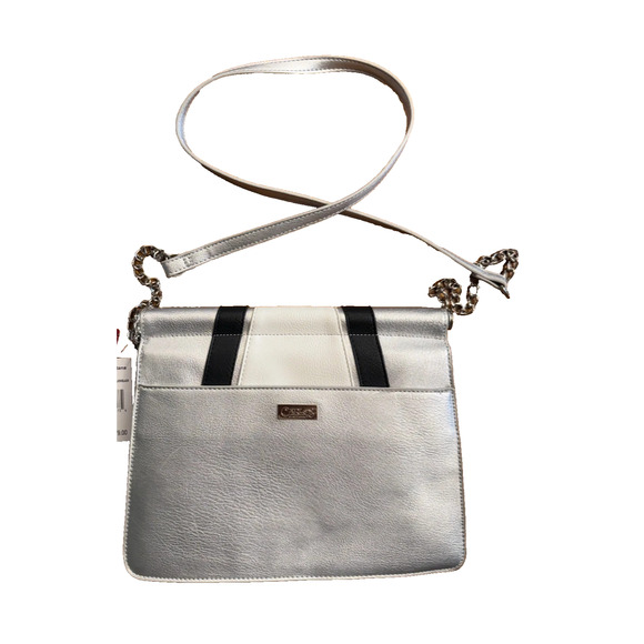 CARLOS SANTANA COLOR BLOCK PEBBLES FU LEATHER CROSSBODY BAG - Picture 3 of 5